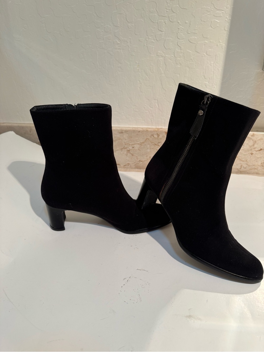Stuart Weitzman Black Suede Ankle Boots.  Size 6 M